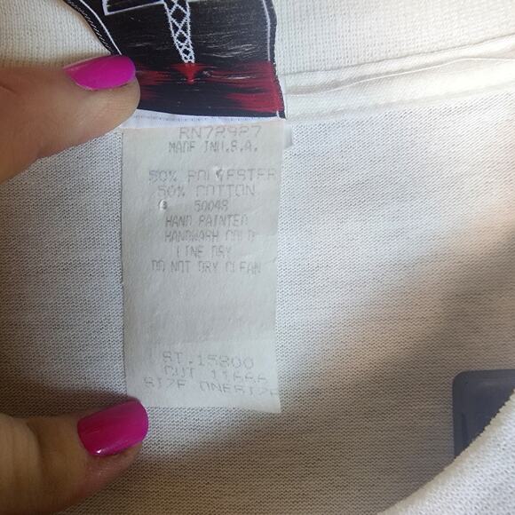 K.W.B.L. Los Angeles Vintage Hand Painted Western Horses Neon Top NWT 90's 1990 - Picture 10 of 12